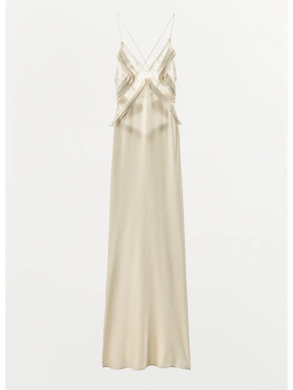 LONG GEORGETTE RUFFLE DRESS - Picture 2 of 6